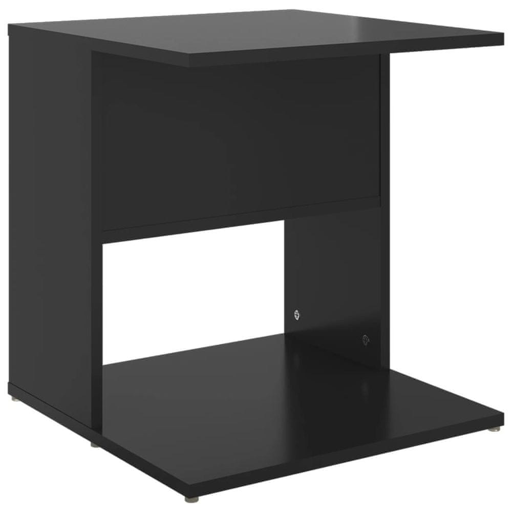 Vidaxl Príručný stolík lesklý čierny 45x45x48 cm drevotrieska
